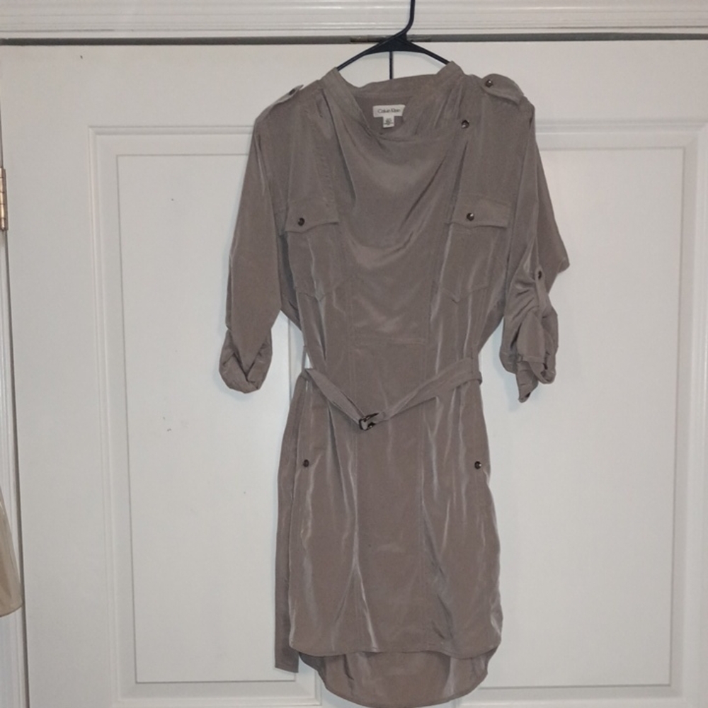 Calvin Klein Brown Tunic Relaxed 3/4 Sleeves